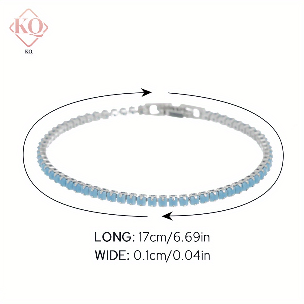 KQ Square Gemstone Bracelet Copper Material 6.69in